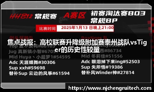 焦点战报：高校联赛升降级附加赛泰州战队vsTiger的历史性较量